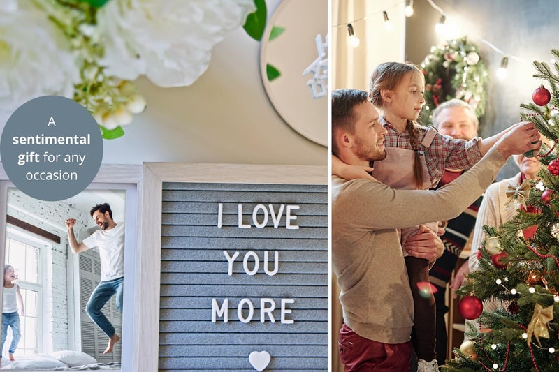 Oak letters Personalized Grandparents Picture Frame Gift from Grandkids â€“ Custom Photo Frame for Grandma, Grandpa, Nana, Poppy, Papa â€“ Double 6x4 Kids Picture Frame with Letter Board - Image 4